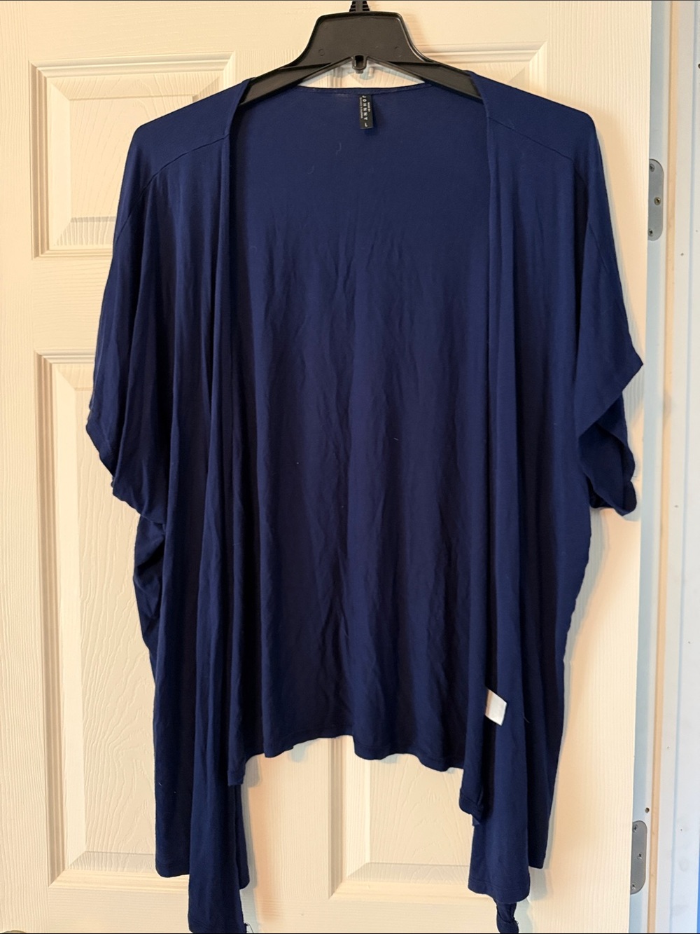By Johnny Navy Open-Front Draped Cardigan